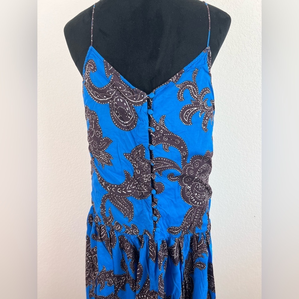 Anthropologie Atsu Flounced Paisley Midi Dress Size Medium - Picture 6 of 12